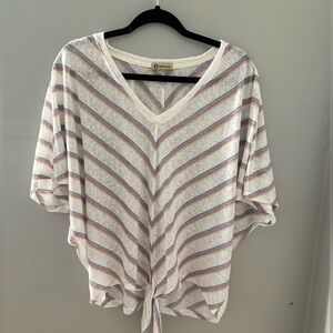 Striped Loose Fitting Top by Democracy Sz Large